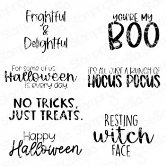 FRIGHTFUL AND DELIGHTFUL SENTIMENT SET (INCLUDES 7NRUBBER STAMPS)